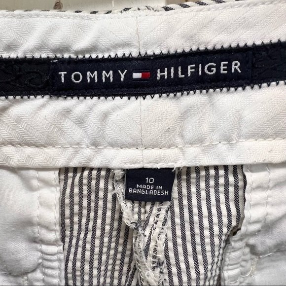 tommy hilfiger women's 10 navy pin stripe capri capris seer sucker - Picture 6 of 6